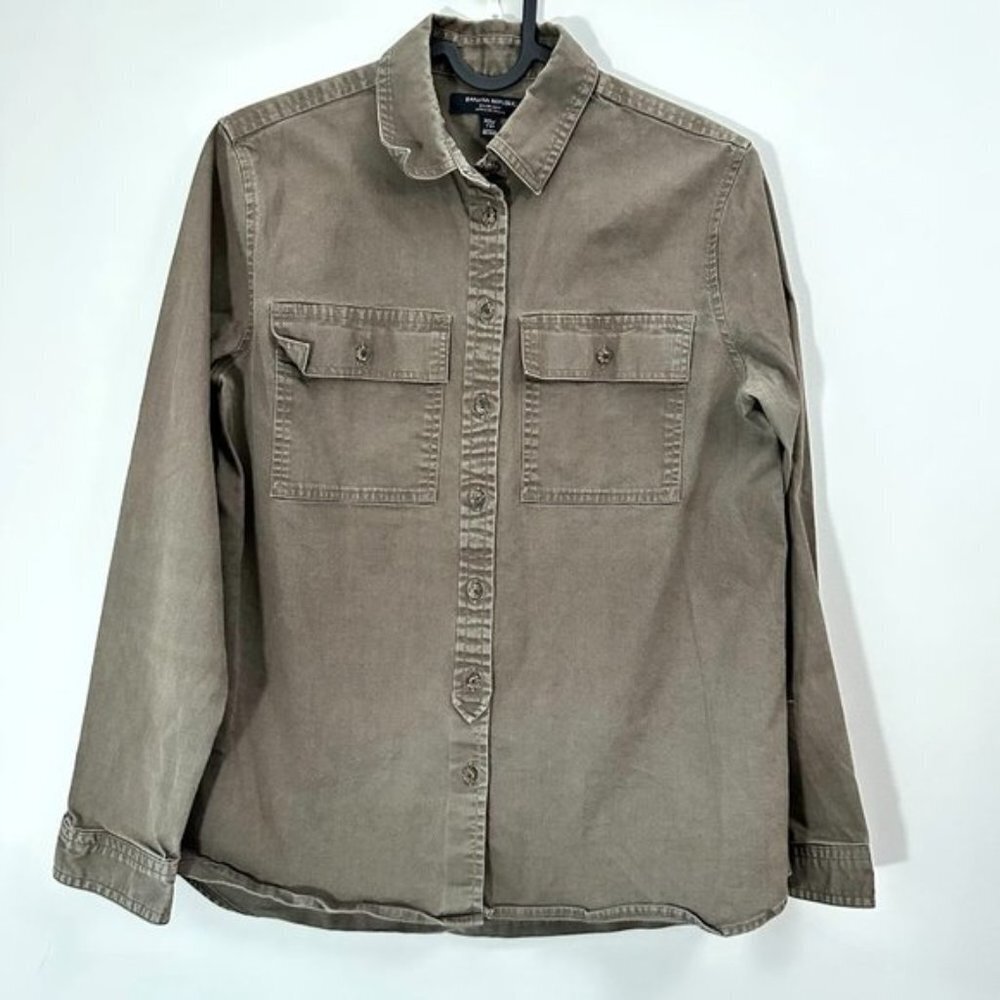 Banana Republic Dillon Long Sleeve Button-Up Shirt Brown Women's XS Safari